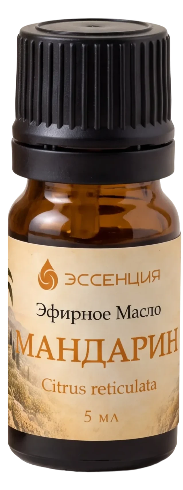 Флакон эфирного масла Мандарин крупно: этикетка, 5 мл