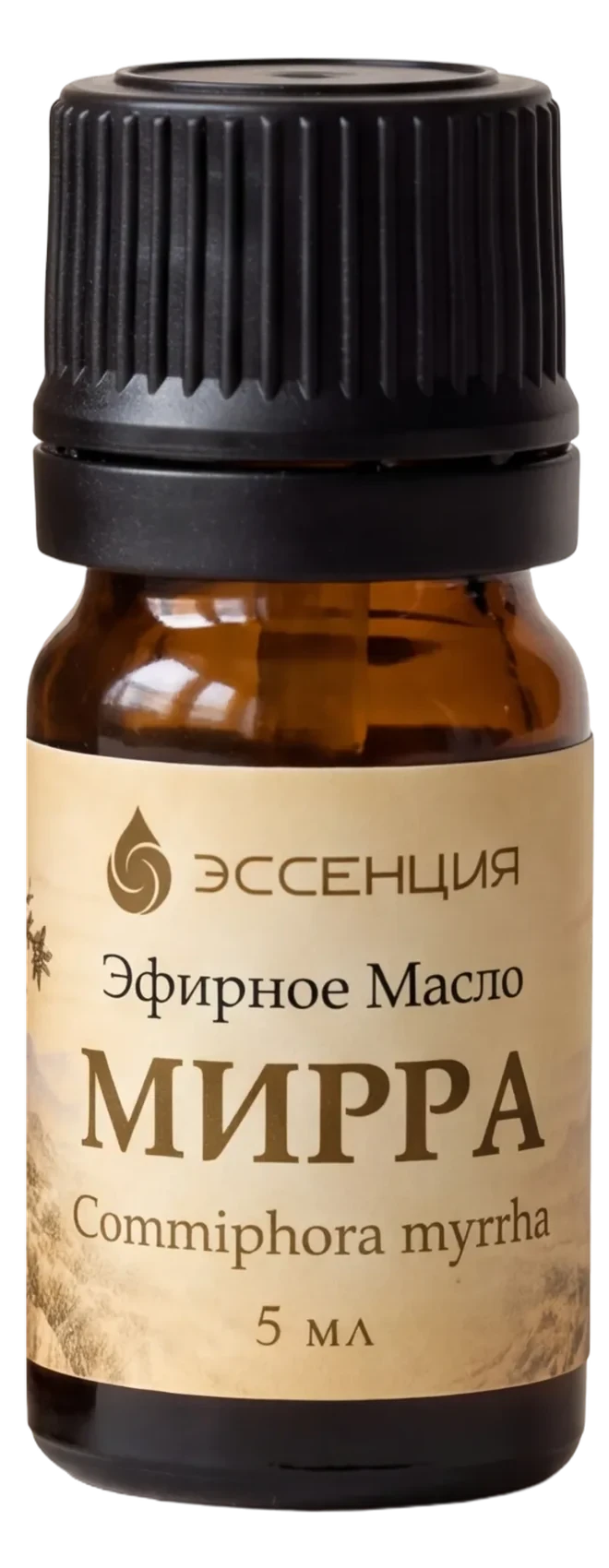Флакон эфирного масла Мирра крупно: этикетка, 5 мл
